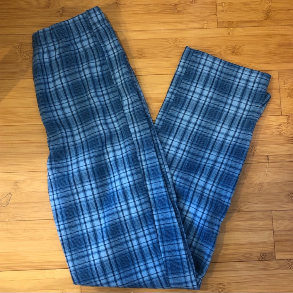 brandy melville blue plaid tilden pants